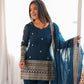 Purple Crinkle Silk Kurta Bell Bottom Set