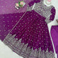 Purple Faux Georgette Anarkali Set with Sequin Thread Embroidery and Dupatta