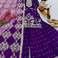 Purple Fox Georgette Palazzo Suit with Organza Dupatta | Sequin Embroidery Work