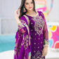 Purple Fox Georgette Palazzo Suit with Organza Dupatta | Sequin Embroidery Work