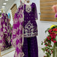 Purple Fox Georgette Palazzo Suit with Organza Dupatta | Sequin Embroidery Work