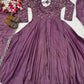 Purple Heavy Cosmos Silk Embroidered Sequin Anarkali Suit Set with Dupatta | Wedding Party Wear