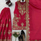 Purple-Pink Chinon Silk Kurta Palazzo Set with Dupatta