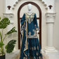 Purple-Pink Chinon Silk Kurta Palazzo Set with Dupatta
