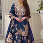 Purple-Pink Chinon Silk Kurta Palazzo Set with Dupatta
