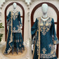 Purple-Pink Chinon Silk Kurta Palazzo Set with Dupatta