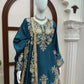 Purple-Pink Chinon Silk Kurta Palazzo Set with Dupatta