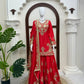 Purple-Pink Chinon Silk Kurta Palazzo Set with Dupatta
