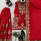 Purple-Pink Chinon Silk Kurta Palazzo Set with Dupatta