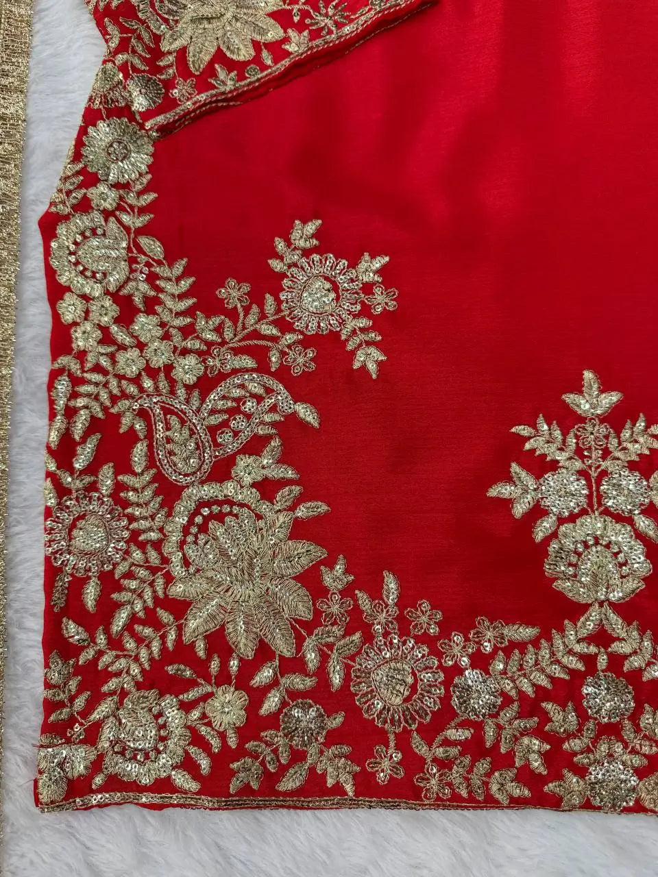 Purple-Pink Chinon Silk Kurta Palazzo Set with Dupatta