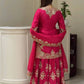 Purple-Pink Chinon Silk Kurta Palazzo Set with Dupatta