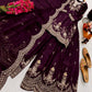 Purple Shimmer Satin Sharara Set with Dupatta