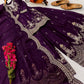 Purple Shimmer Satin Sharara Set with Dupatta