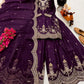 Purple Shimmer Satin Sharara Set with Dupatta
