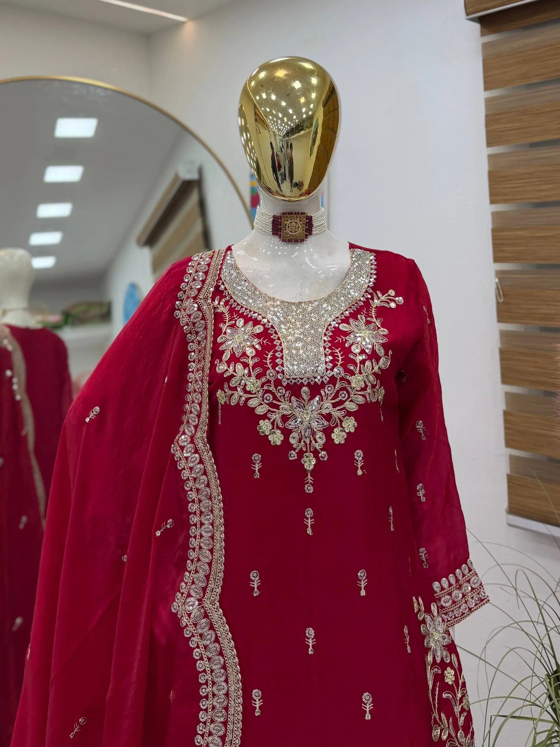 Purple Shimmer Satin Sharara Set with Dupatta