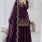 Purple Shimmer Satin Sharara Set with Dupatta