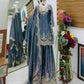 Purple Shimmer Satin Sharara Set with Dupatta