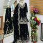 Purple Shimmer Satin Sharara Set with Dupatta