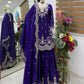 Purple Shimmer Satin Sharara Set with Dupatta