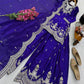 Purple Shimmer Satin Sharara Set with Dupatta