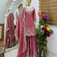 Purple Shimmer Satin Sharara Set with Dupatta