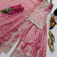Purple Shimmer Satin Sharara Set with Dupatta