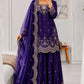 Purple Shimmer Satin Sharara Set with Dupatta