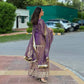 Purple Twil Gold Net Embroidered Palazzo Set with Sequins & Dupatta