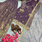 Purple Twil Gold Net Embroidered Palazzo Set with Sequins & Dupatta