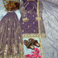 Purple Twil Gold Net Embroidered Palazzo Set with Sequins & Dupatta