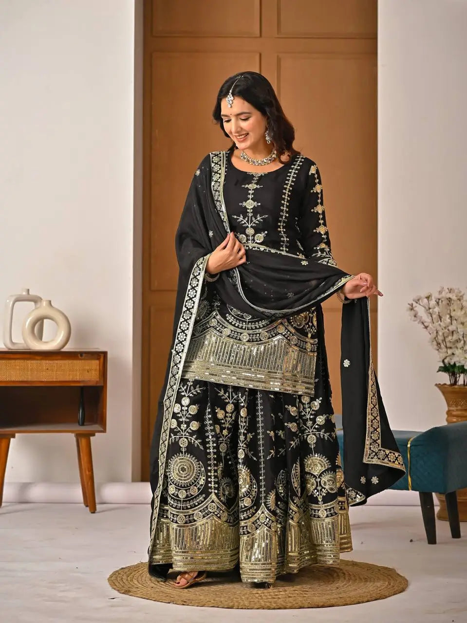 Purple Zari Cording Sharara