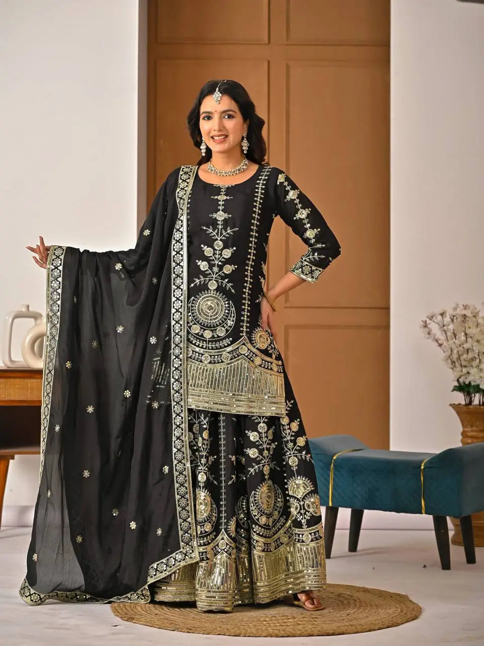 Purple Zari Cording Sharara