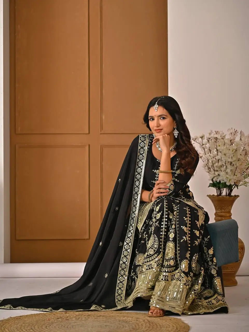 Purple Zari Cording Sharara