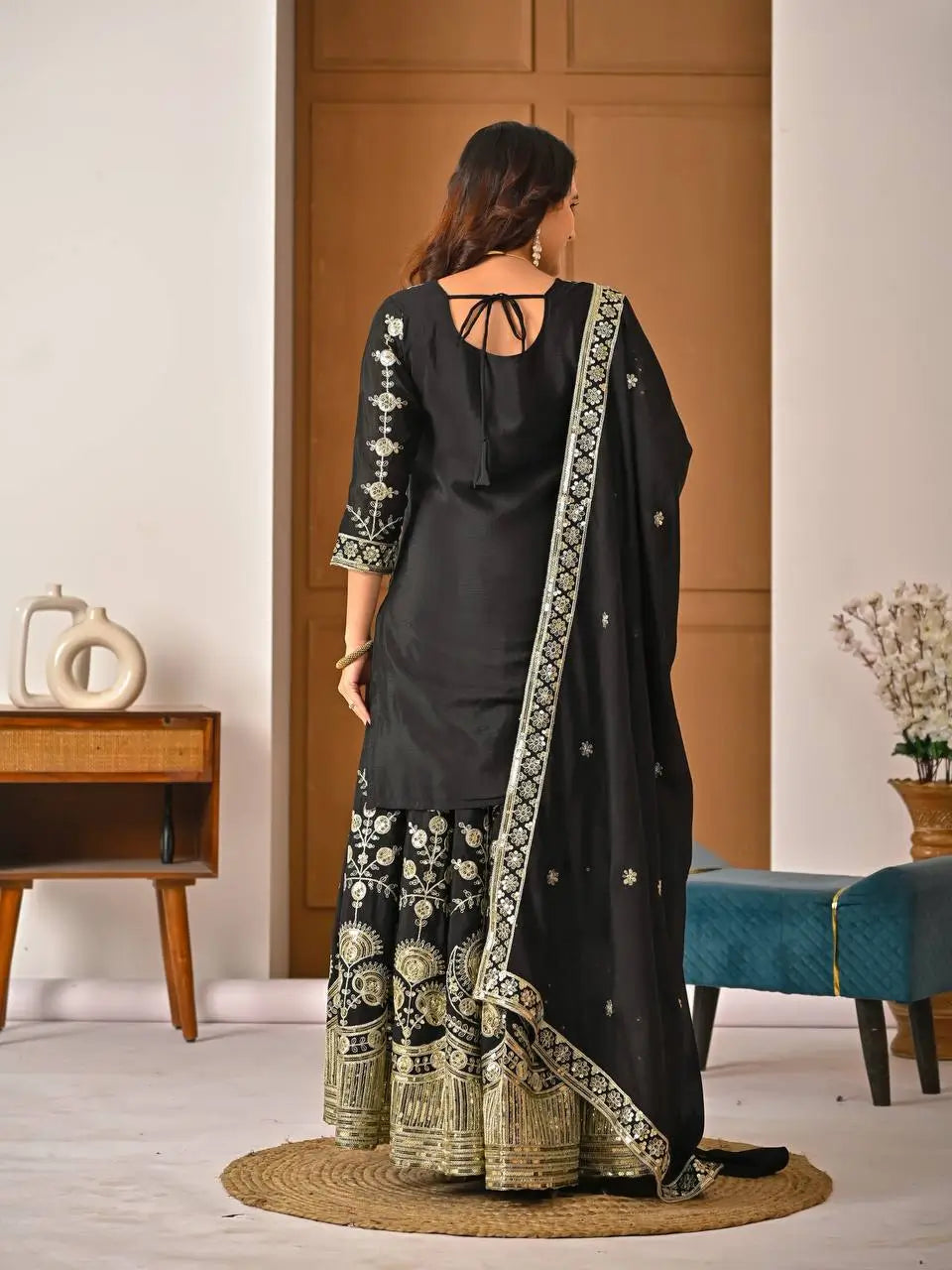 Purple Zari Cording Sharara