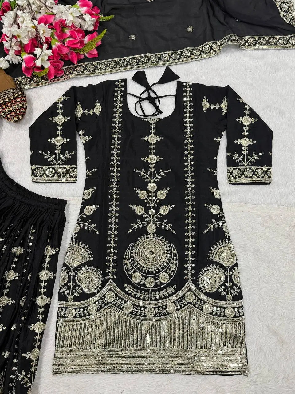 Purple Zari Cording Sharara