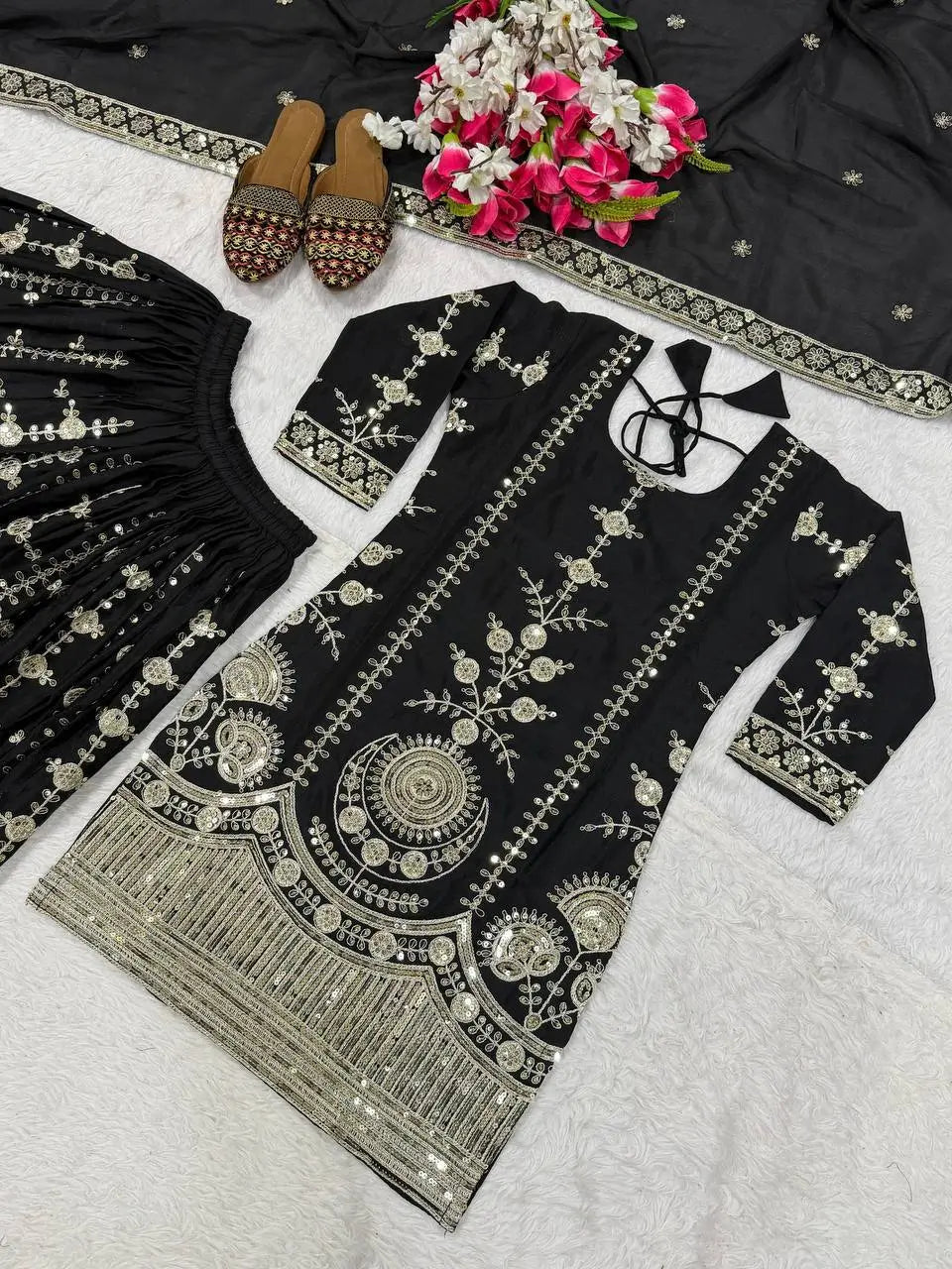 Purple Zari Cording Sharara