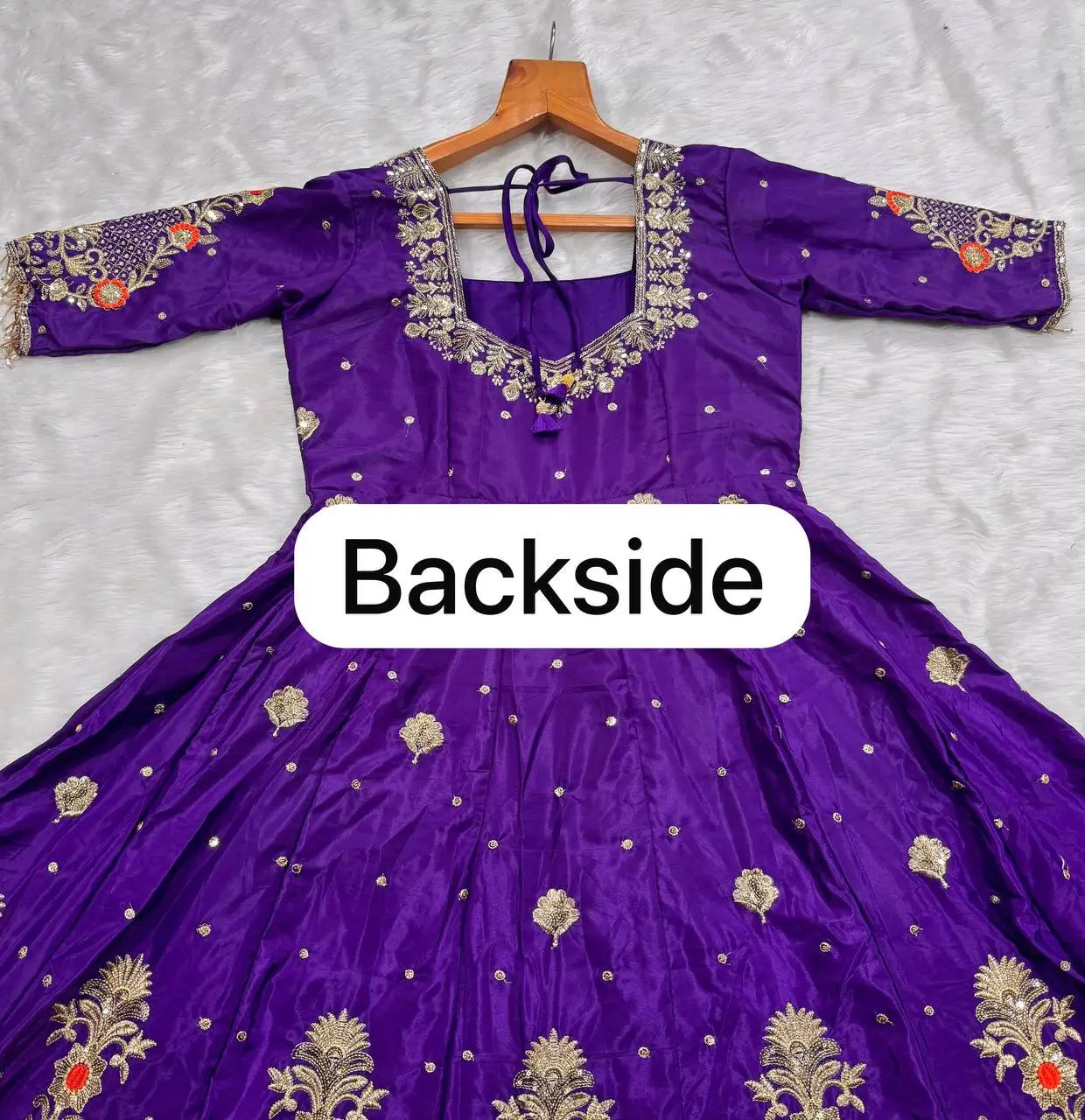 Purple Zari Embroidered Anarkali