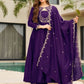 Rust Keyhole Anarkali Set