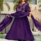 Rust Keyhole Anarkali Set