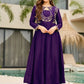 Rust Keyhole Anarkali Set
