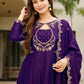 Rust Keyhole Anarkali Set