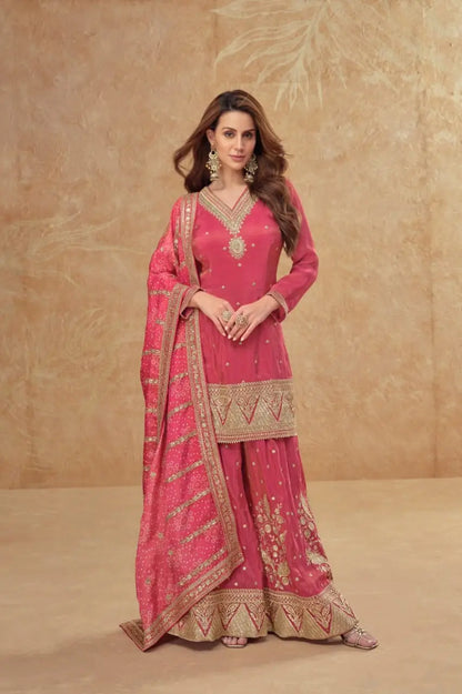 Radiant Festive Palazzo Suit Set for Wedding and Party Wear
