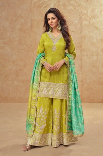 Radiant Festive Palazzo Suit Set for Wedding and Party Wear