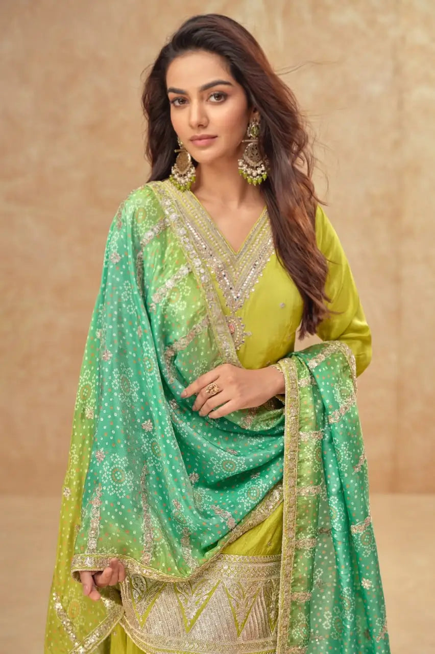 Radiant Festive Palazzo Suit Set for Wedding and Party Wear