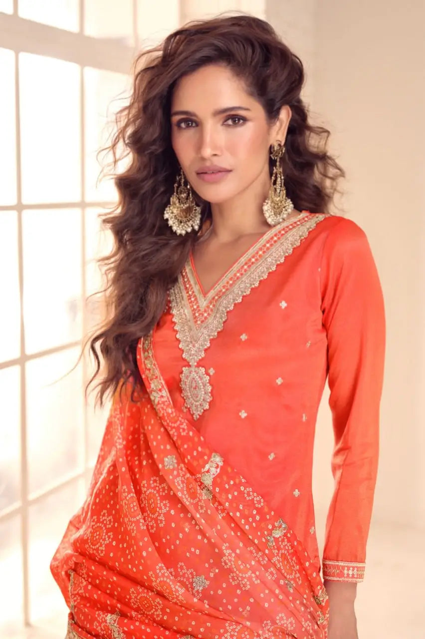 Radiant Festive Palazzo Suit Set for Wedding and Party Wear