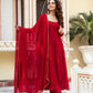 Radiant Grace Anarkali Suit Set with Diamond Lace Dupatta Festive Party Wear