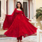 Radiant Grace Anarkali Suit Set with Diamond Lace Dupatta Festive Party Wear