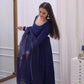 Radiant Grace Anarkali Suit Set with Diamond Lace Dupatta Festive Party Wear