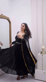 Radiant Grace Anarkali Suit Set with Diamond Lace Dupatta Festive Party Wear