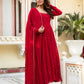 Radiant Grace Anarkali Suit Set with Diamond Lace Dupatta Festive Party Wear